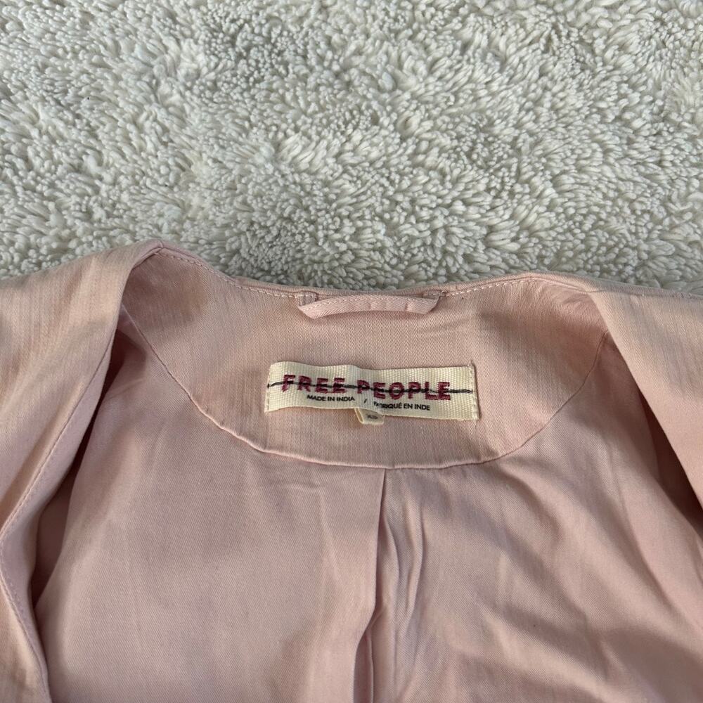 Free People Womens Dusty Pink Sz XS Boho Indie Cotton Blazer Soft Cottage Core - Picture 5 of 6
